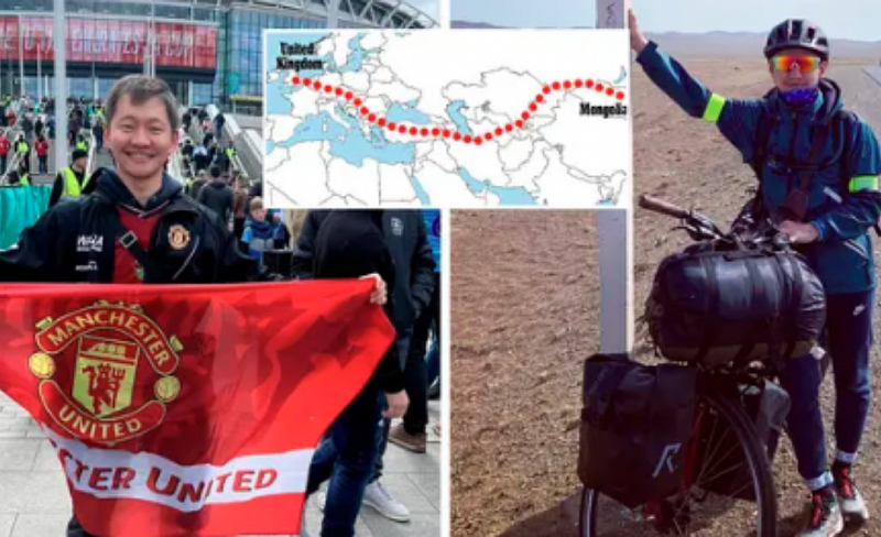 Монгольский болельщик проехал 6900 км, чтобы увидеть "Манчестер Юнайтед"